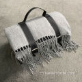 โลโก้ที่กำหนดเองพิมพ์กลางแจ้งขนแกะขนแกะ Tassels Bblanket